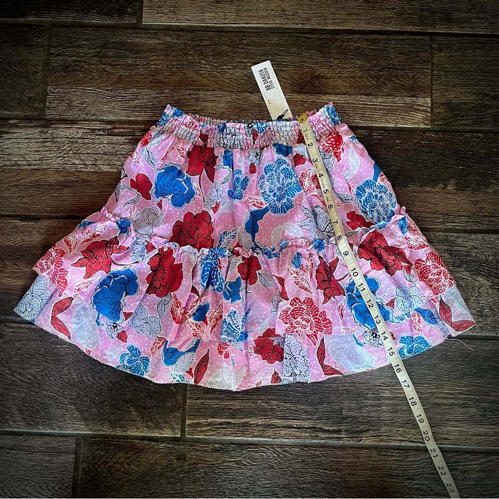 BB Dakota by Steve Madden pink & blue floral ruffled skirt S - Picture 5 of 7